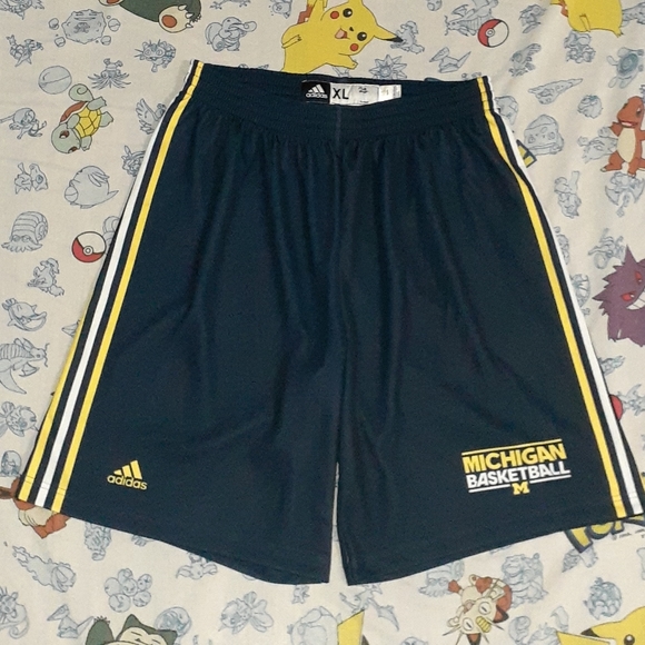 Y2K Team Issued Adidas Michigan Wolverines Vintage Basketball Jersey Shorts